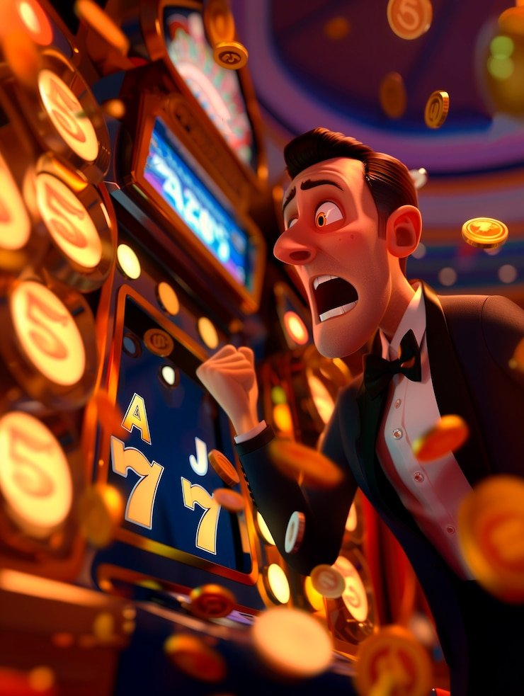 Live casino table with roulette wheel and live dealer on screen
